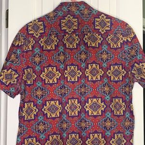 21 Men Tribal Print Short-sleeve Button-down — XL